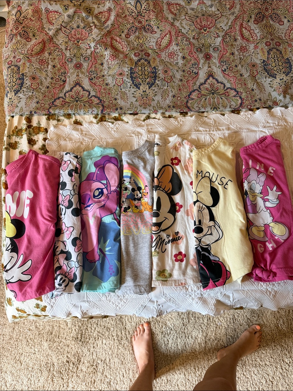 Disney LOT of 7 short sleeve tees! Girls 4-5